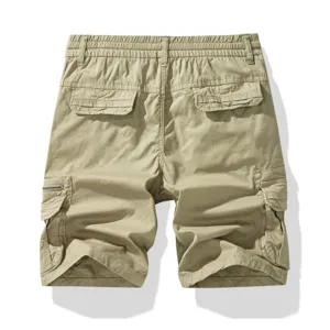 Pantaloncini cargo casual elasticizzati da uomo con tasche multiple, vestibilità comoda.