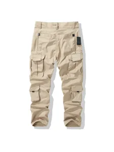Pantaloni cargo kaki da uomo tattici multi-tasche casual vista posteriore immagine principale