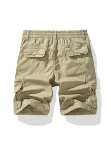 Pantaloncini Cargo Uomo Kaki Casual Multi-Tasche Stretch Sportivi Vista Principale