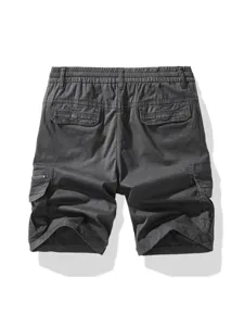 Pantaloncini cargo uomo casual elasticizzati multi-tasche pantaloncini sportivi grigio scuro