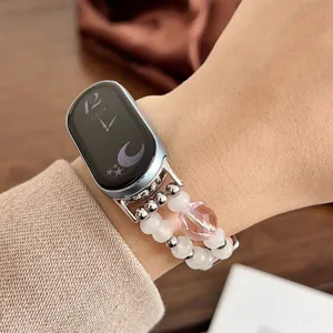 Cinturino di ricambio in perle di cristallo per smartwatch elegante e di lusso pro