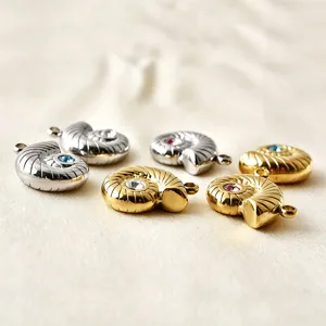Pendentif coquillage nautile en acier inoxydable DIY collier bracelet accessoires bijoux détail