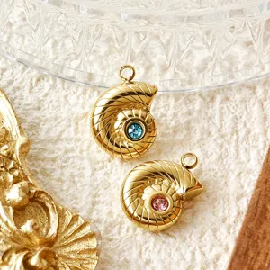 Pendentif coquillage doré bijoux DIY acier inoxydable collier bracelet accessoire cadeau chic