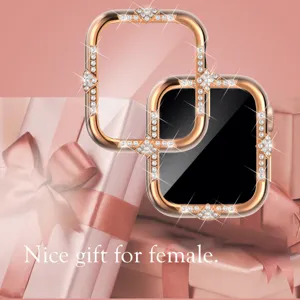 Glänzendes Diamant galvanisiertes Roségold Uhrengehäuse Schutzhülle Smartwatch Zubehör