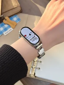 Smartwatch Armband mit Metallkette und Cartoon Anhänger Ersatzarmband für Fitnessuhr