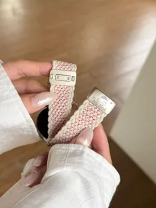 Bracelet de montre de rechange en nylon tissé avec boucle magnétique et motif de chien mignon