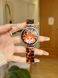 Leopardmuster Harz Uhrenarmband Ersatz kompatibel mit Huawei Uhr stilvoll Zubehör neu