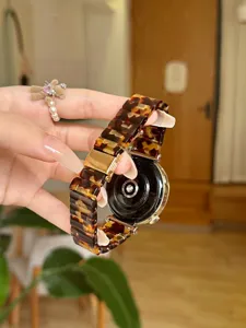 Ersatz Resin Uhrenarmband kompatibel mit Huawei Smartwatches, stilvolles Schildpatt Design.