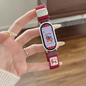 Rood nylon magnetisch smartwatch vervangingsbandje compatibel met Xiaomi band stijlen