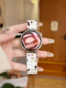 Stilvolles Harz Ersatzuhrenarmband mit Schildpattmuster kompatibel mit Smartwatch Accessoire