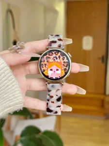 Harz Uhrenarmband kompatibel mit Smartwatch, stilvolles Leopardenmuster Ersatzarmband.