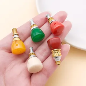5-farbige Harz Bernstein tibetischer Stil DIY Buddha Perle Anhänger Schmuckzubehör