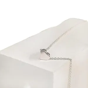 Collana con ciondolo a cuore argento semplice per donna moda quotidiana gioielli eleganti
