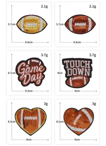 Pailletten American Football Stickerei Aufnäher braun Kleidung Applikation Details