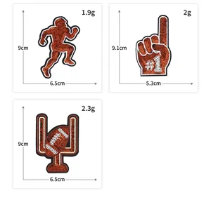 Pailletten bestickte American Football Aufnäher Kleidung DIY dekoratives Zubehör Set