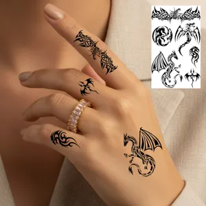 Waterproof temporary dragon tattoo stickers for hand and body art fashion cool design.