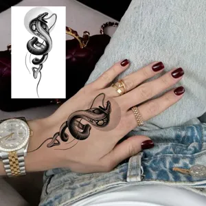 Snake temporary tattoo sticker for hand, waterproof body art fashion sticker for adults.