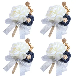 Korean style wedding bride groom corsage suit accessories business boutonniere decor.