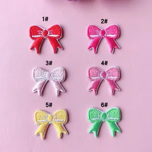 Joli patch nœud brodé pour vêtements, applications en tissu coloré, lot de 6 styles.