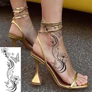 Butterfly floral temporary tattoo sticker for hand and foot body art waterproof body sticker