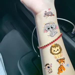 Colorful land animal temporary tattoo stickers for arm hand body art fashion waterproof cute