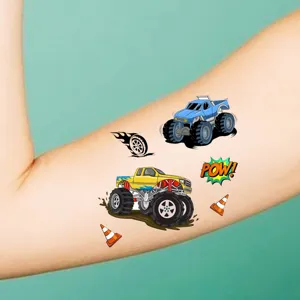 Adesivo per tatuaggio temporaneo impermeabile con camion mostro per uno stile alla moda.