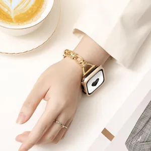 Elegantes Metallketten-Uhrenarmband kompatibel mit Apple Watch, schickes schmale Design.