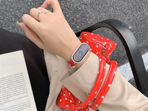 Cinturino di ricambio per smartwatch a pois lavorato a maglia in stile coreano fitness