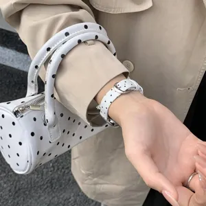 Koreaans polkadot stoffen vervangende horlogeband compatibel met Apple Watch stijlvolle band