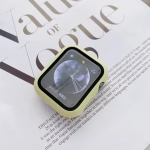 Matte PC protective case for Apple Watch, full coverage shell and screen protector detail.