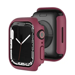 Bordeauxrote PC Schutzhülle für Apple Watch, hohles Halbpaket Design für den Alltag.