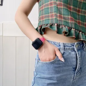 Cinturino in silicone trasparente ghiacciaio per Apple Watch SE 7 6 5, accessorio dettaglio.