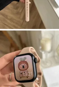 Bracelet de montre fin en silicone pour Apple Watch, style sport décontracté mignon pour printemps.