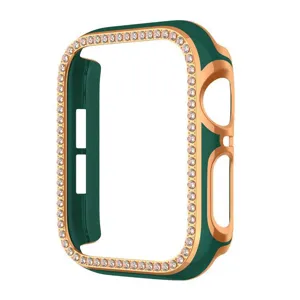 Kompatibel mit Apple Watch Hülle galvanisiert zweifarbig einreihige Strass Abdeckung