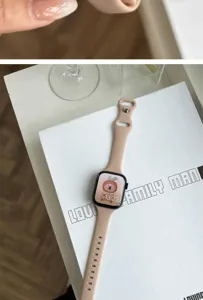 Bracelet de montre en silicone fin pour Apple Watch, design taille de guepe, confort quotidien.