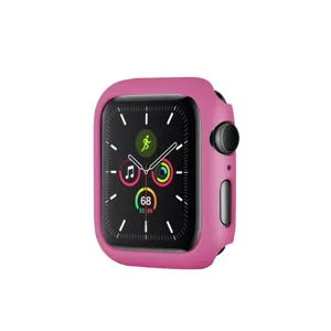 Rosa matte PC harte Schutzhülle für Apple Watch, langlebiger kratzfester Bogenrahmen.