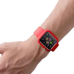 Schutzhülle für Smartwatch matte rote harte PC Schale Armband Zubehör stilvolles Design