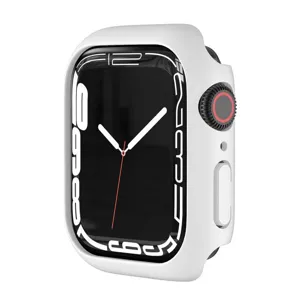 Weißes PC Schutzgehäuse für Apple Watch, hohles Halbpaket-Design, kratzfeste Schutzhülle.