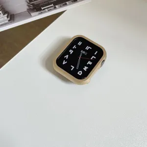 Stilvolle Metall Schutzhülle für Apple Watch, eleganter Aluminium Bumper Rahmen in Gold.