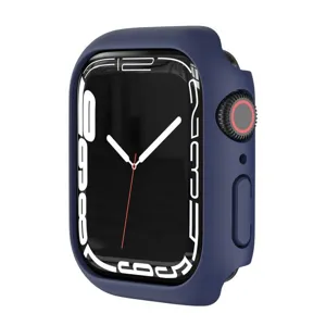 Dunkelblaue PC-Schutzhülle kompatibel mit Apple Watch, matte Bumper-Abdeckung.