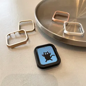 Aluminium Bumper Schutzhülle für Apple Watch Series 7 8 9 SE, Metallgehäuse Zubehör.