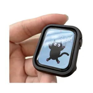 Schutzhülle für Apple Watch, elegantes schwarzes Metallbumper-Cover für Smartwatch Zubehör.