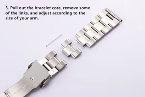 Roestvrij staal metalen horlogeband 3-parels vervangende band compatibel met Apple Watch serie.