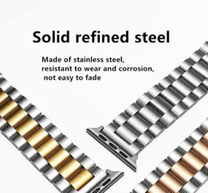 Gedetailleerde roestvrijstalen horlogeband, duurzame metalen armband voor Apple Watch.