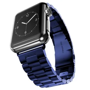 Roestvrijstalen metalen schakelhorlogeband compatibel met smartwatch donkerblauw