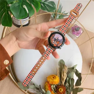 Ανταλλακτικό λουράκι ρολογιού συμβατό με Huawei smartwatch, ύφασμα και δέρμα σχέδιο