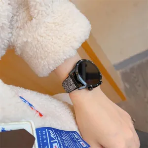 Cinturino di Ricambio in Acciaio Inossidabile Bracciale in Strass Compatibile Con Smartwatch Gioiello da Polso Elegante alla Moda