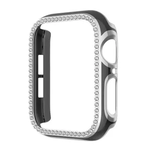 Diamant Apple Watch Hülle zweifarbige galvanisierte ausgehöhlte Schutzabdeckung.