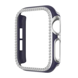 Detailansicht der Strass elektroplattierten Apple Watch Schutzhülle mit zweifarbigem Glanz.
