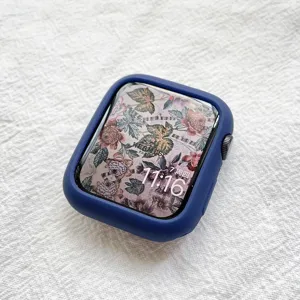 Silikon Schutzhülle für Apple Watch, weiche Halbschale in elegantem Dunkelblau neu.